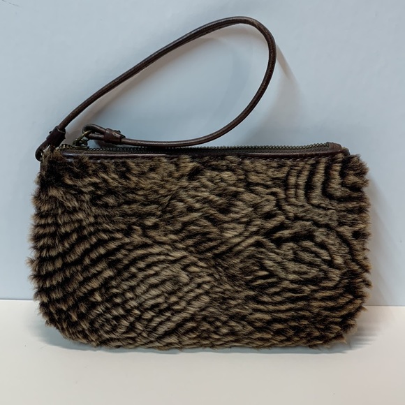 Patricia Nash Shearling Wristlet Dark Brown color - Picture 2 of 14